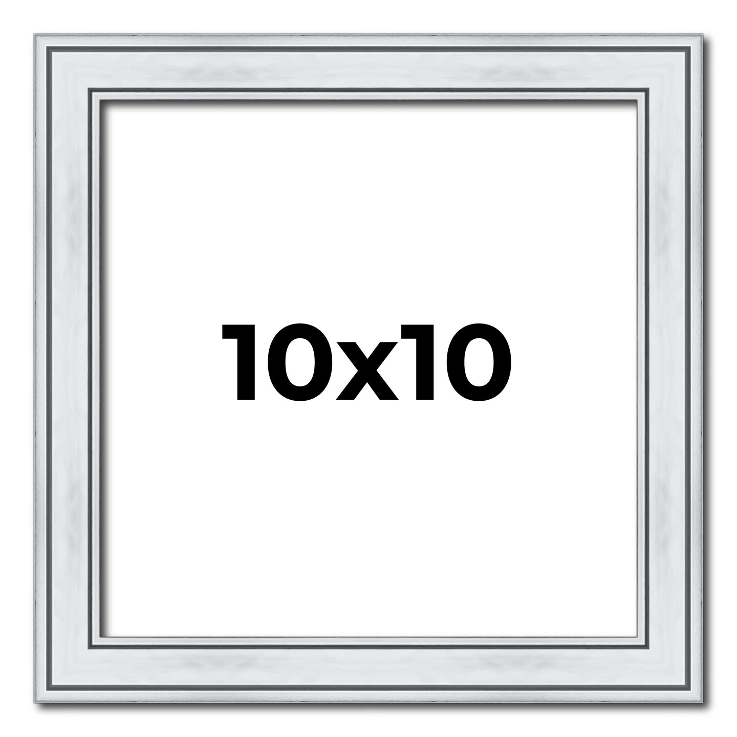 10x10 Classic Picture Frame with UV-Resistant Acrylic & Acid Free Backing, Available in 4 Finishes - Black, Brown, Gold, and Silver