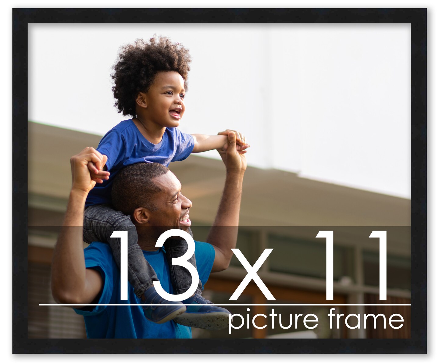 11x13 Modernist Picture Frame with UV-Resistant Acrylic & Acid Free Backing, Available in 3 Finishes - Black, Brown, and White
