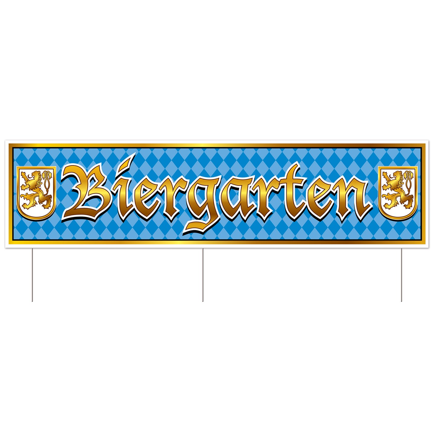 Beistle 11&#xBE;in. x 3Feet 11in. Plastic Jumbo Biergarten Yard Sign - 6 Pack 