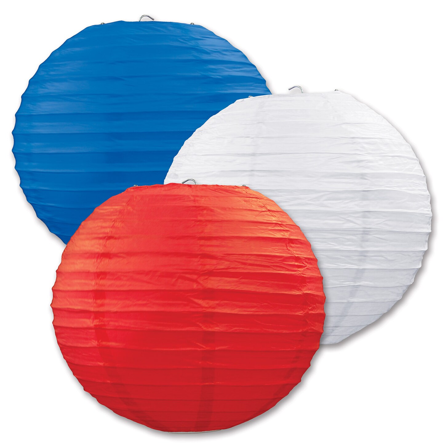 Beistle 9&#xBD;in. Paper Lanterns - Red, White and Blue - 6 Pack