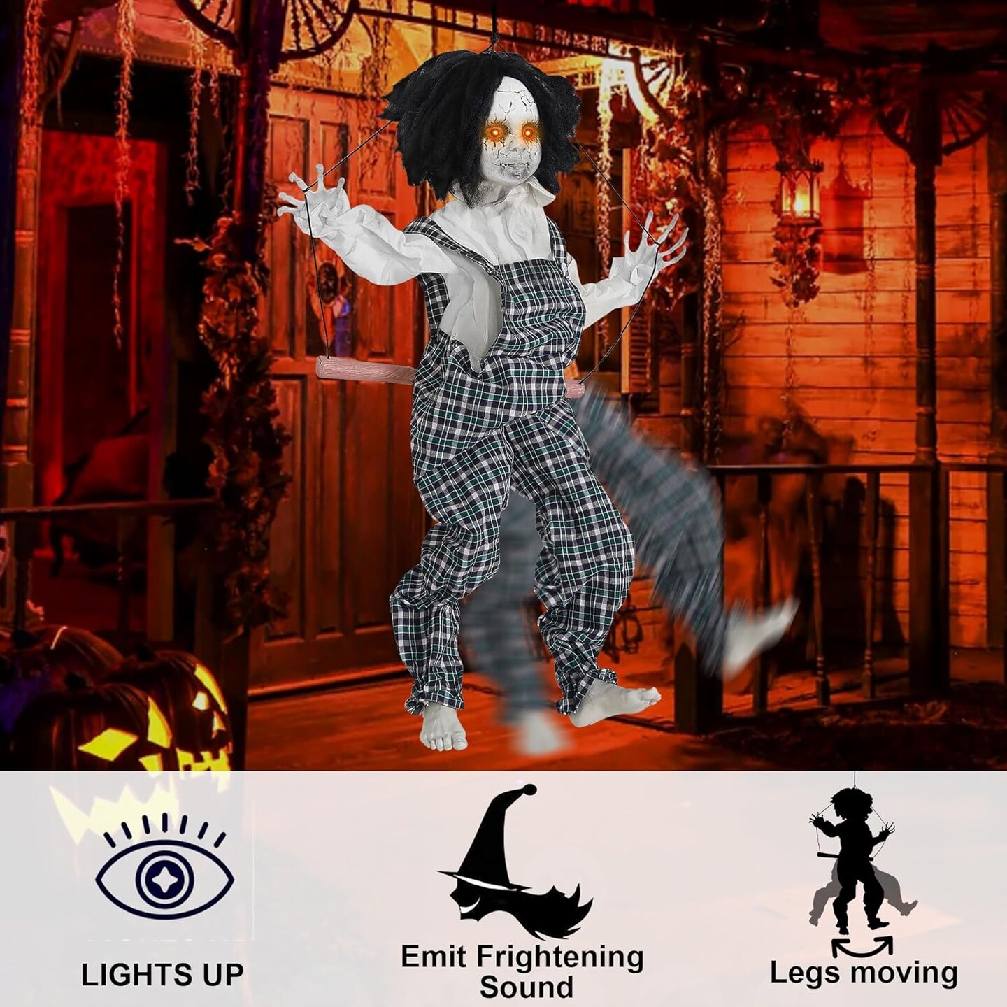 Hanging Halloween Decorations Outdoor Swing Boy