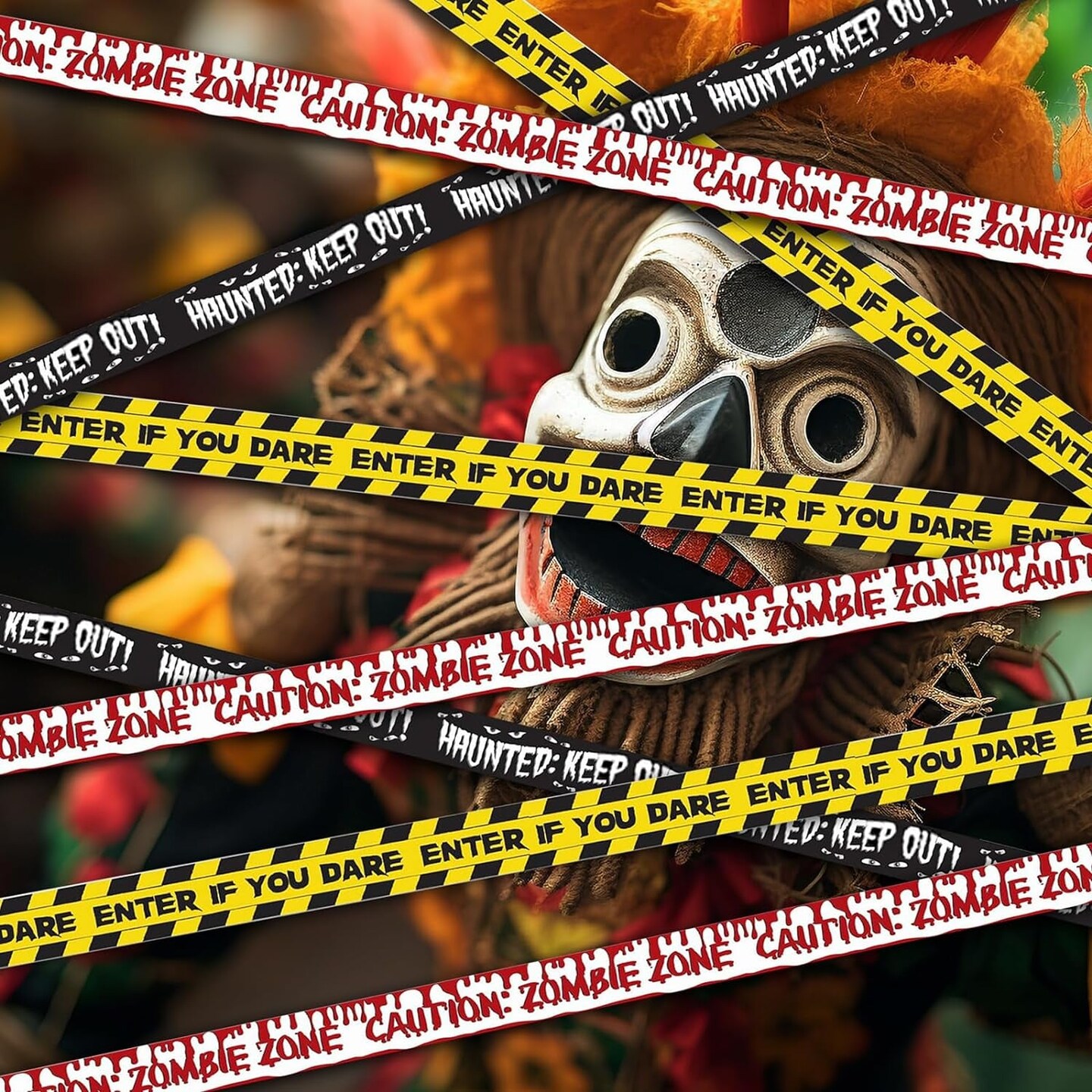 Halloween Zombie Caution Tape &#x26; Zombie Posters Pack, Fright Tape Bundle for Zombie Party or Halloween Party