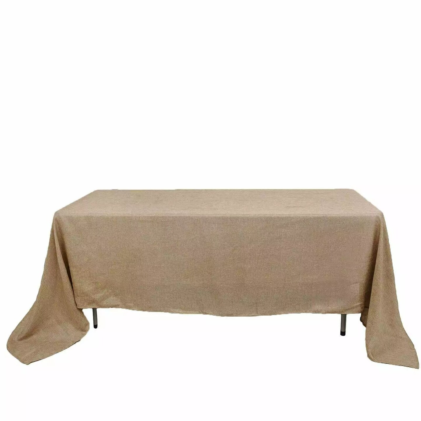 60x102" Natural Rectangular Faux Burlap Tablecloth Wedding Party Decorations