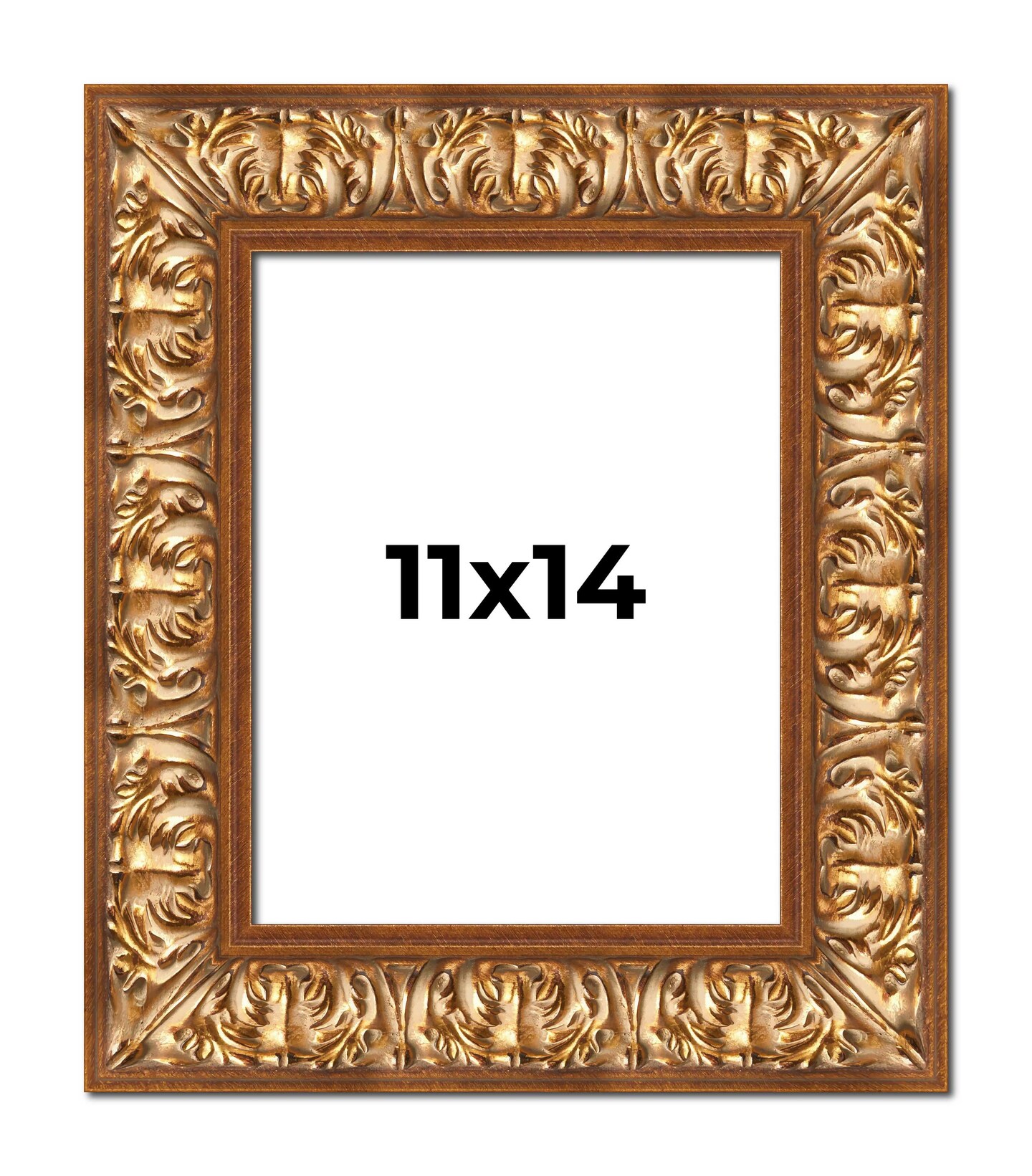 Photo Size Modern Shadow Box 1" Depth Gold Frame - UV Acrylic, Backing, Hanging Hardware