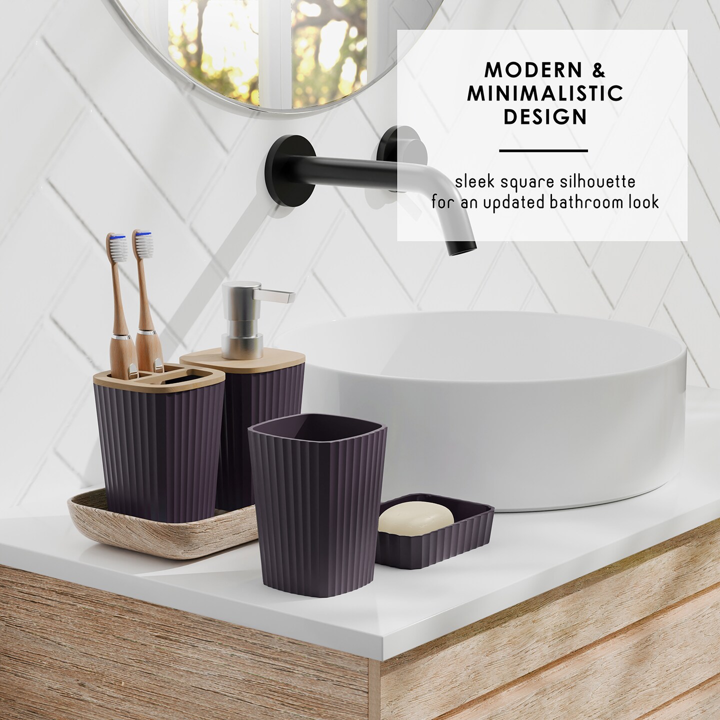 Clara Clark Shower Caddy & Bathroom Accessories Set with Bath Rugs