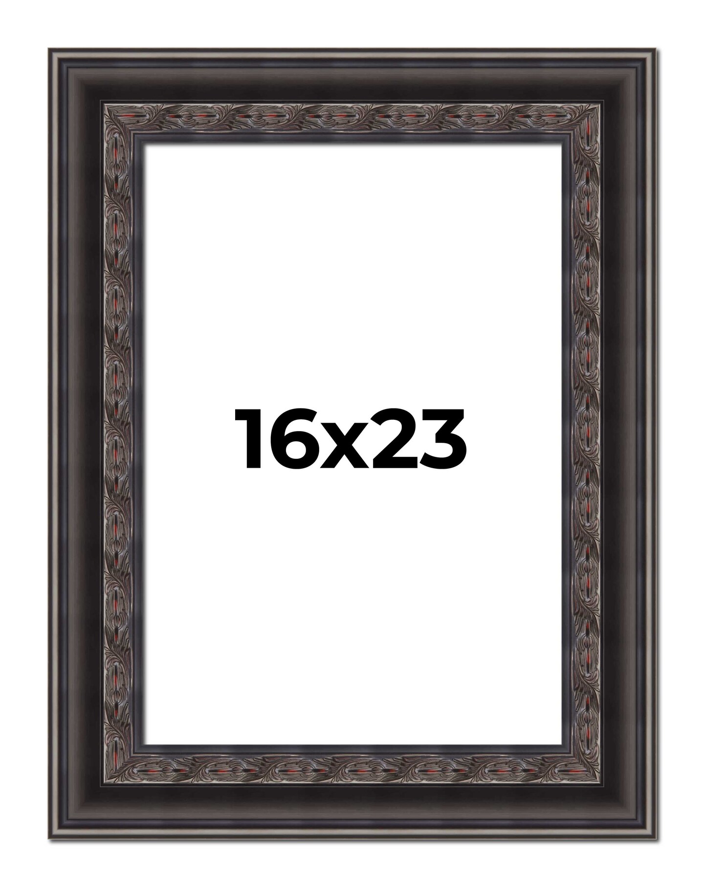 16x23 3.5" Wide Ornate Picture Frame with UV-Resistant Acrylic & Acid Free Backing, Available in 2 Finishes - Black and Brown