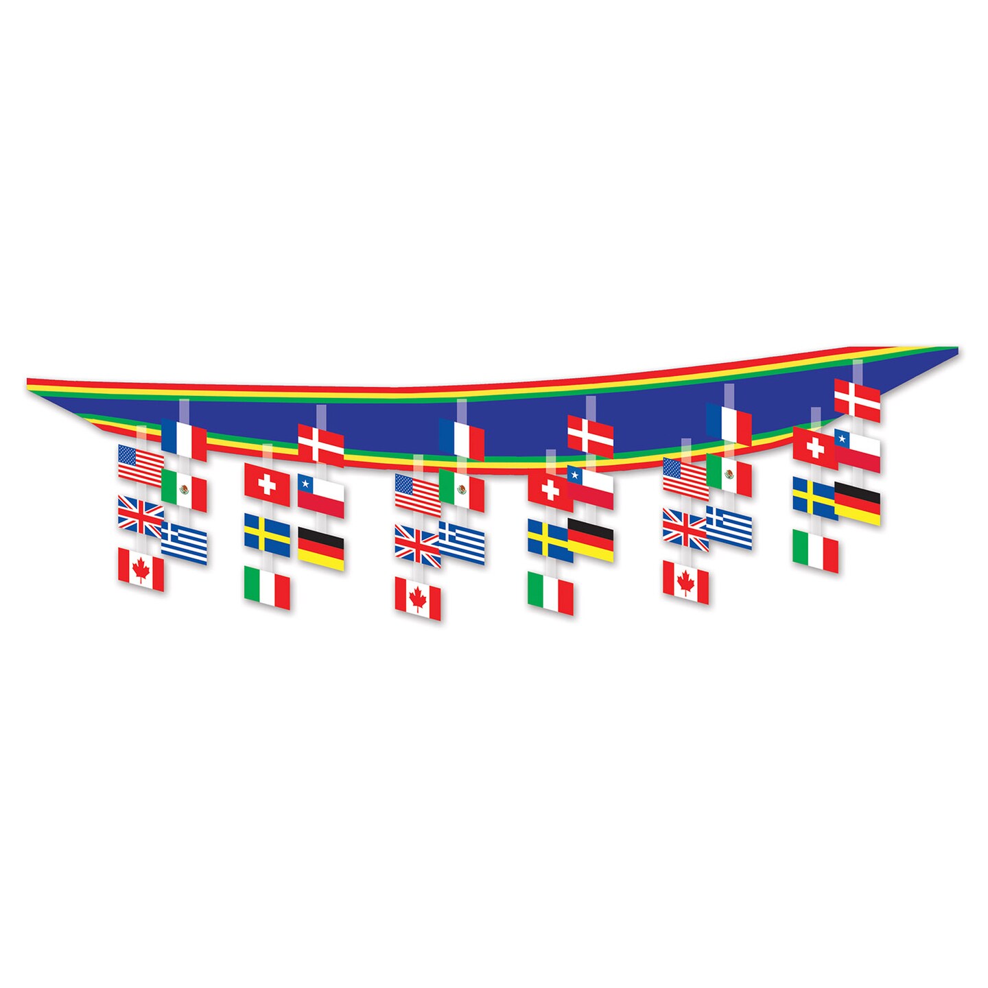 Beistle 12in. x 12Feet International Flag Ceiling Decor - 6 Pack