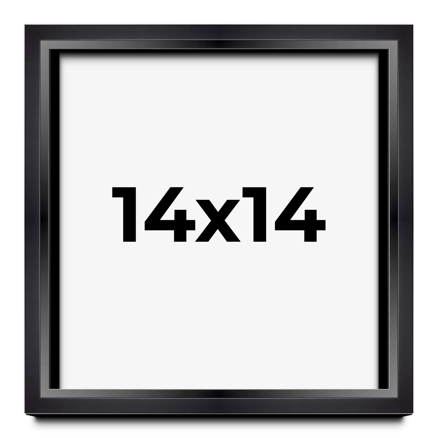 Square Minimalist Shadow Box Black Picture Frame - UV Acrylic, Backing, Hanging Hardware