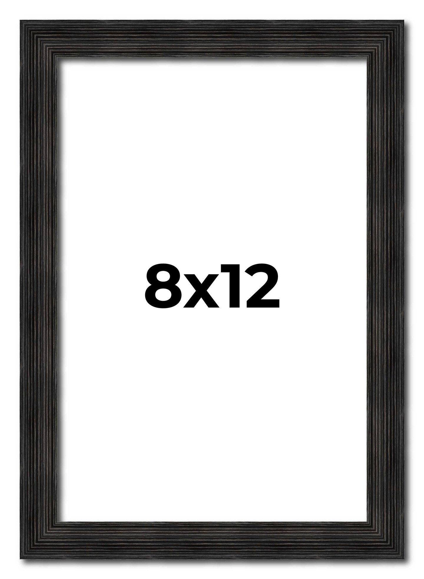 8x12 Thin Barnwood Picture Frame with UV-Resistant Acrylic & Acid Free Backing, Available in 2 Paint Finishes - Grey and Black
