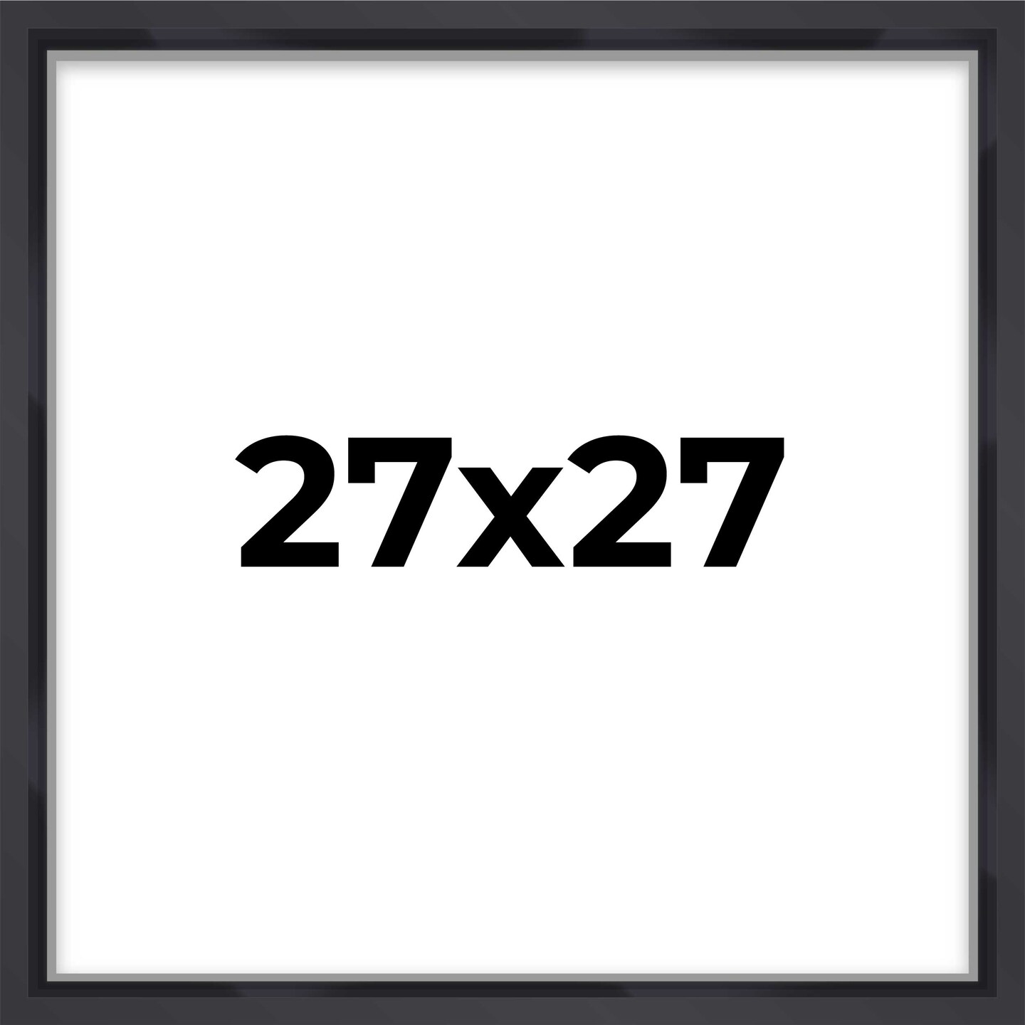 Square Shadow Box 3/4&#x22; Depth Black Picture Frame - UV Acrylic, Backing, Hanging Hardware