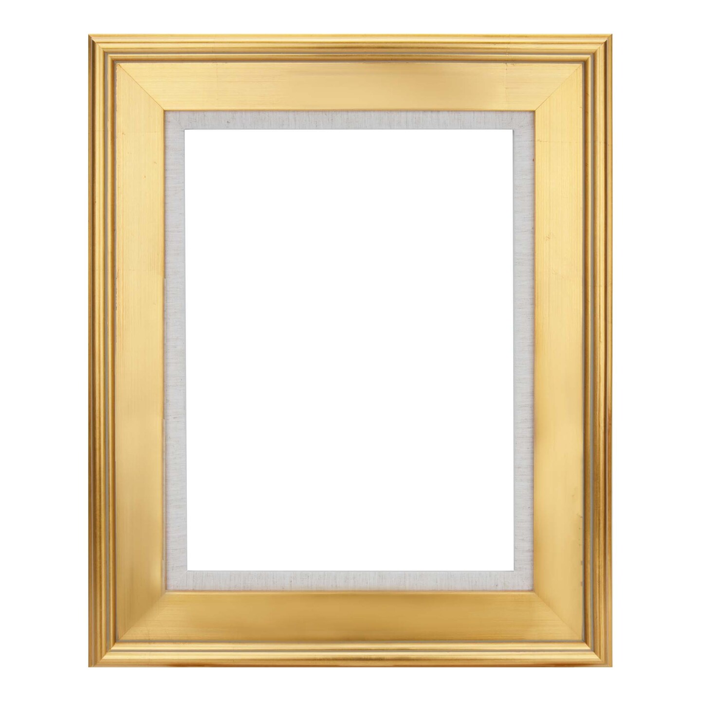 Creative Mark Elegant Plein Aire Gold Frame with Linen Liner |  Ornate Picture Frames | High-End Open-Back Frame | Vintage Photo Frame | Gessoed Wood | 3-inch Wide Moulding | No Glass or Backing