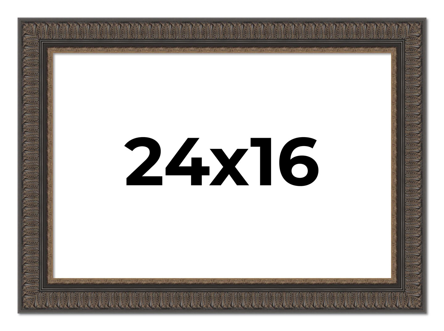 16x24 Museum Picture Frame with UV-Resistant Acrylic & Acid Free Backing, Available in 4 Finishes - Black, Brown, Gold, Silver