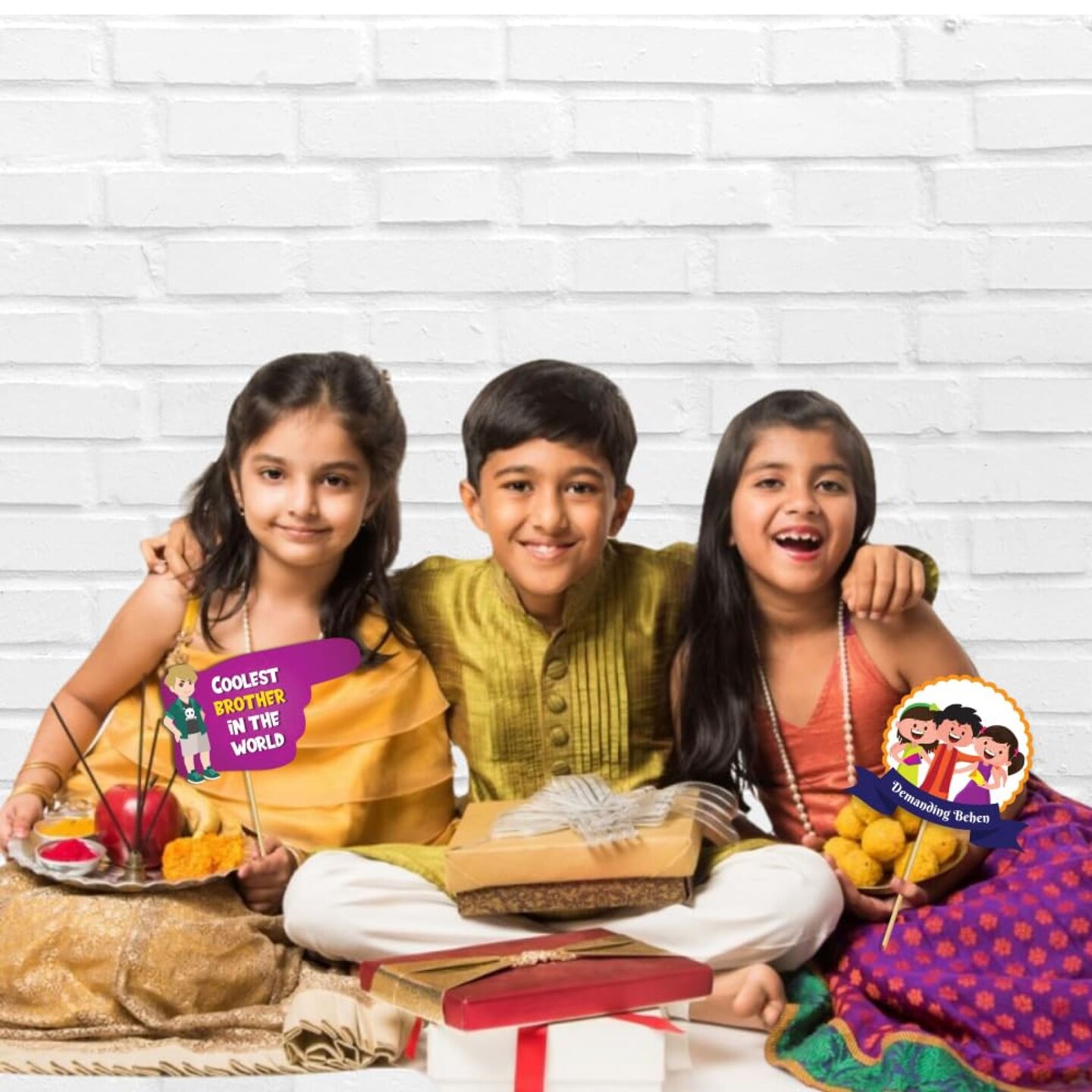 17 Pcs Rakhi Photo Booth Props for Photoshoot Happy Raksha Bandhan Sign Hindu Festival Party Favors Decorations Kit for Home Indoor Outdoor Decor
