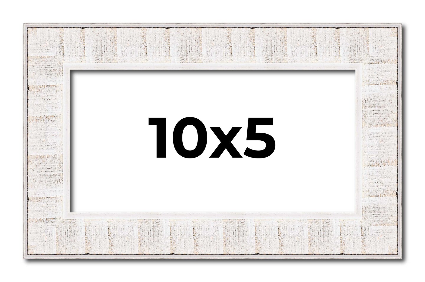 Panoramic Sculpted White Picture Frame - UV Acrylic, Foam Board Backing, Hanging Hardware