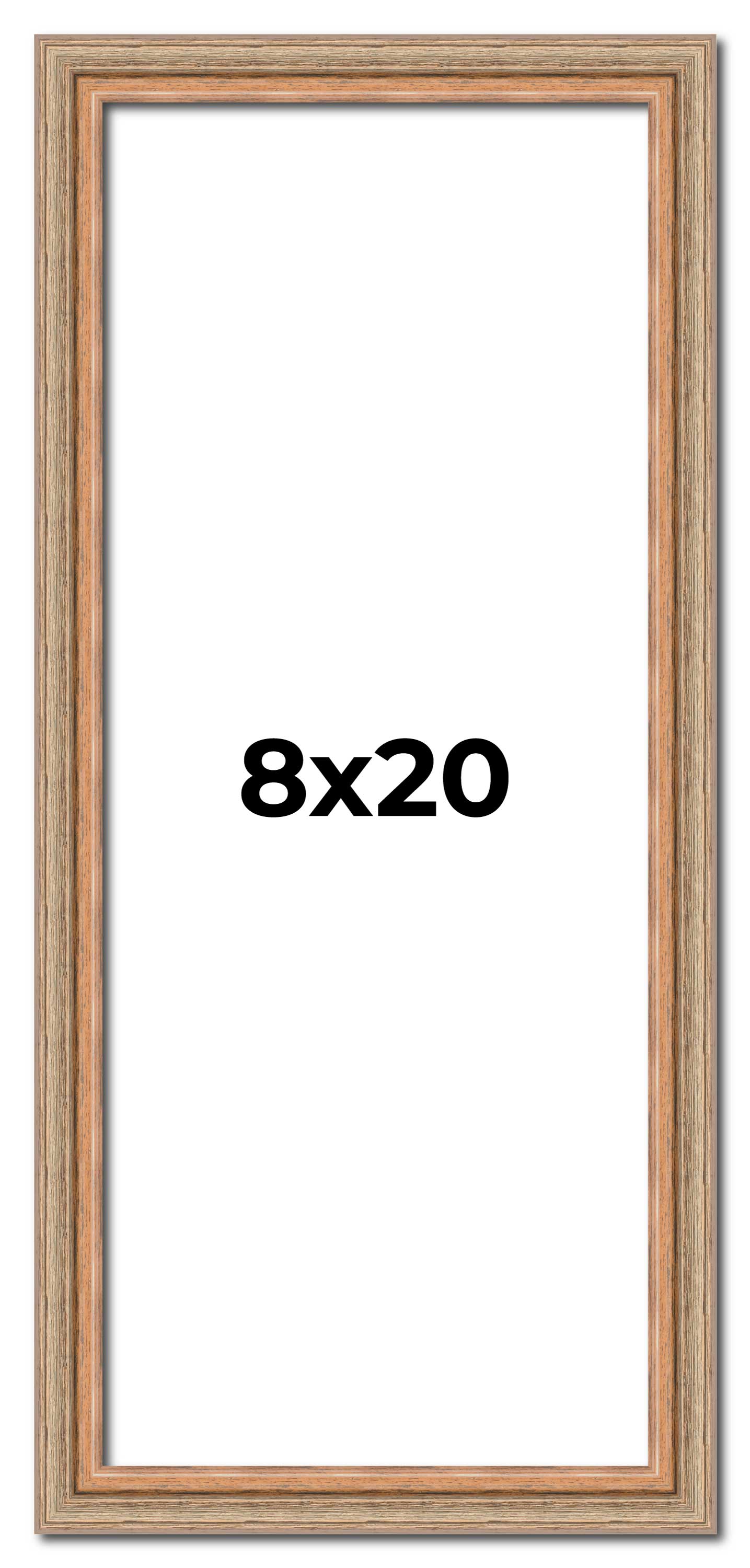 Panoramic Deco Brown Picture Frame - UV Acrylic, Foam Board Backing, Hanging Hardware