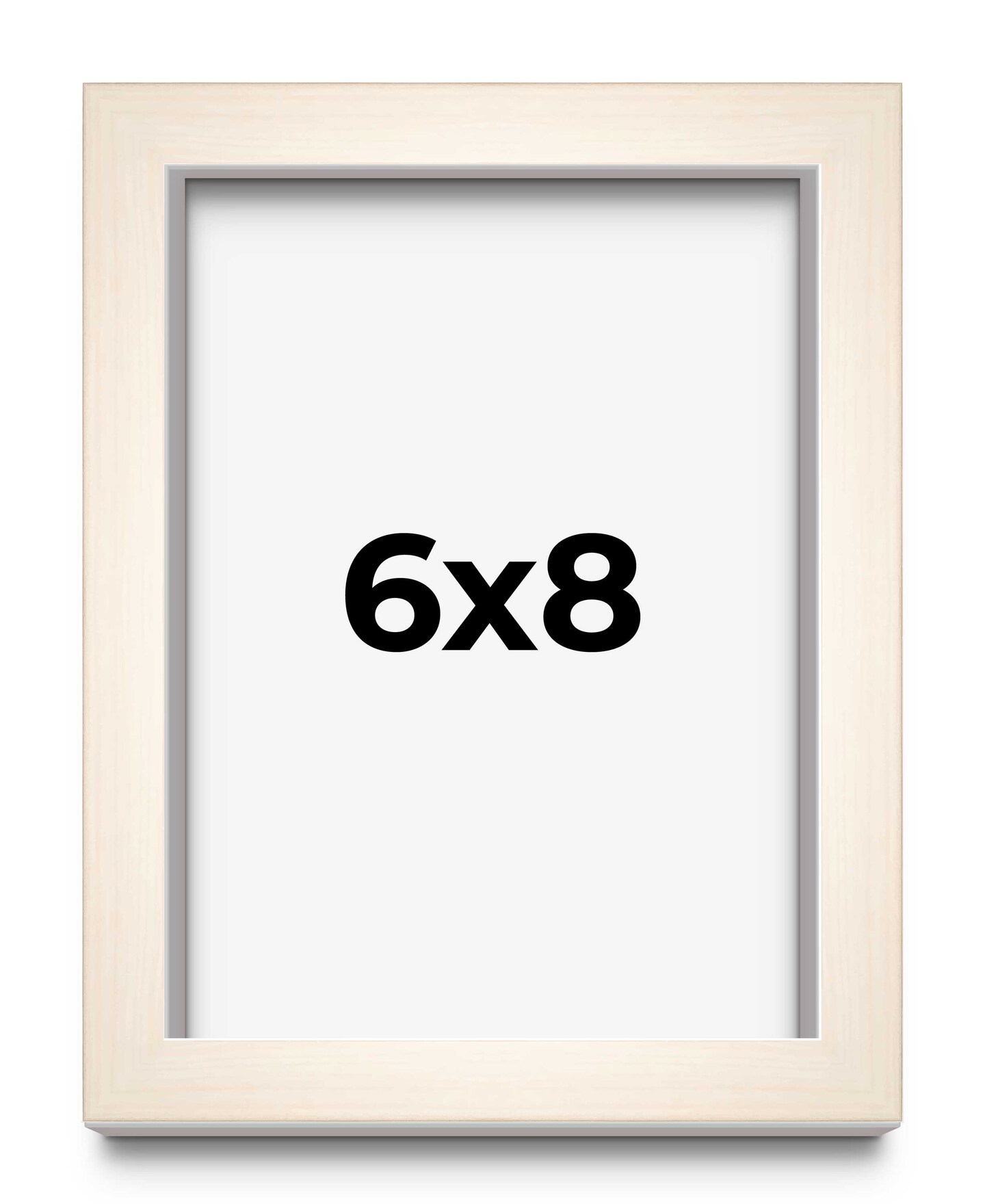 Photo Size Modernist White Picture Frame - UV Acrylic, Foam Board Backing, Hanging Hardware