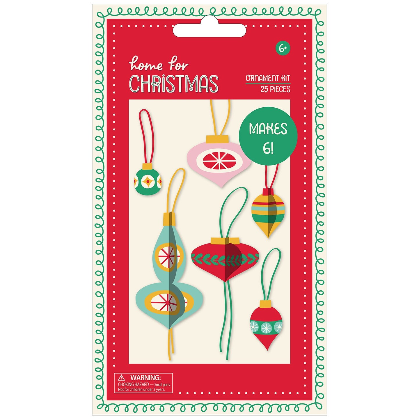 American Crafts Home For Christmas Ornament Kit-Traditional, Makes 4