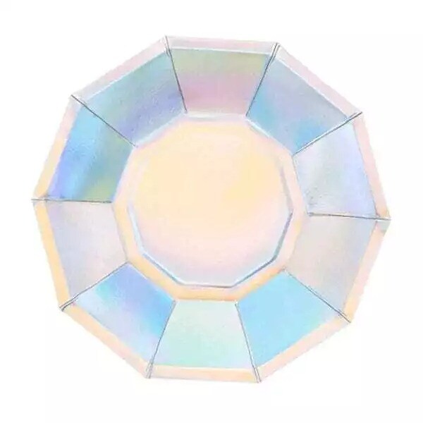 25 Iridescent 7&#x22; Salad Paper Plates Party Disposable Wedding Tableware