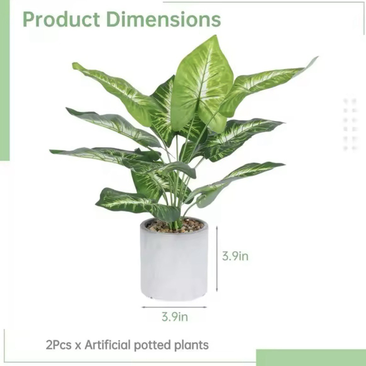 Artificial Plant in Pot for Indoor Fake Potted Plants for Office Desk Shelf Bathroom Home Farmhouse Decor