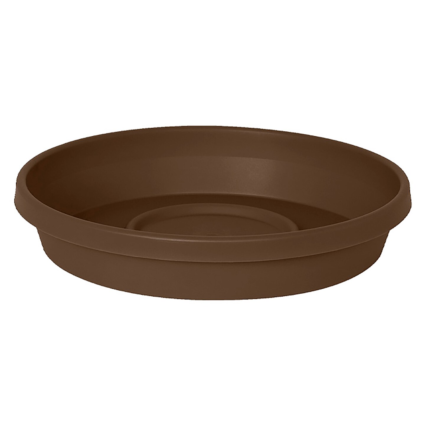 Bloem Terra Pot Round Drain Saucer: 16&#x22; - Chocolate - Tray For Planters 11-16&#x22;,  Matte Finish, Durable Resin, Ribbed Bottom, For Indoor and Outdoor Use, Gardening, Planter Not Included