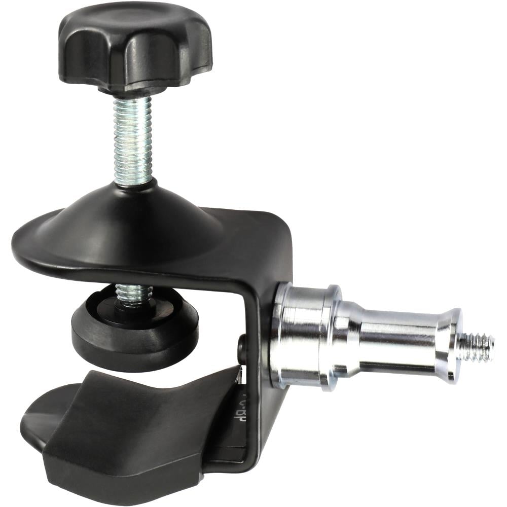 Heavy-Duty Adjustable Pole Clamp With Baby Pin And 1/4"-20 ScrewSecure Mount For Lighting Studio Gear Camera
