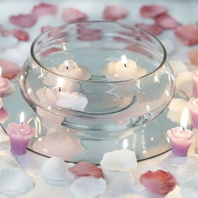 6 pcs 7&#x22; wide Floating Candle GLASS HOLDER BOWLS VASES Wedding Centerpieces