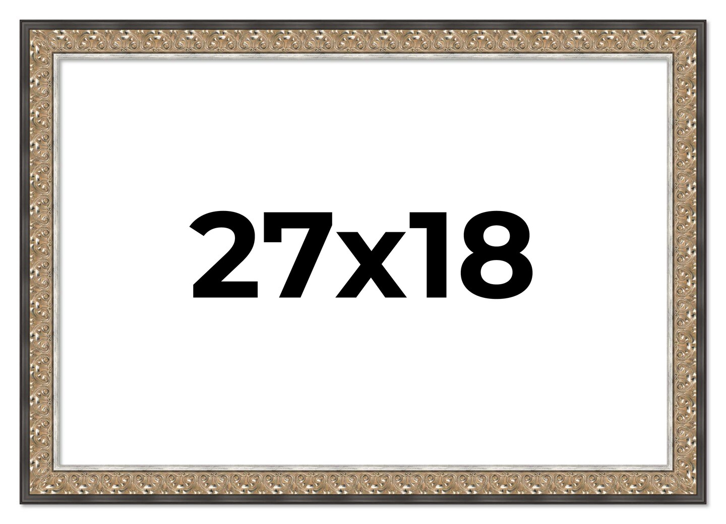 Ornate Silver Picture Frame - UV Acrylic, Backing Board, Hanging Hardware Included