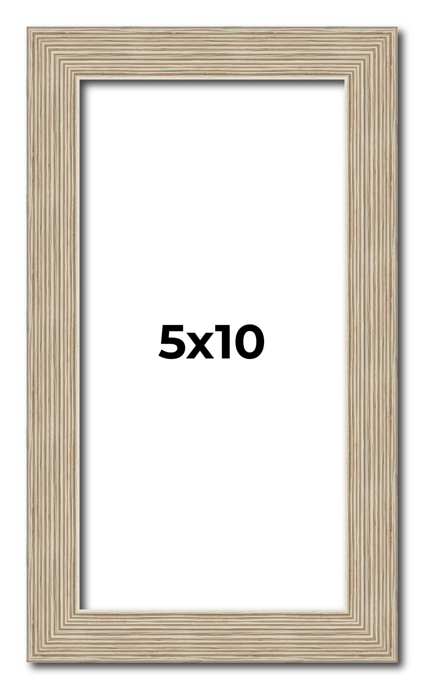5x10 Thin Barnwood Picture Frame with UV-Resistant Acrylic & Acid Free Backing, Available in 2 Paint Finishes - Grey and Black