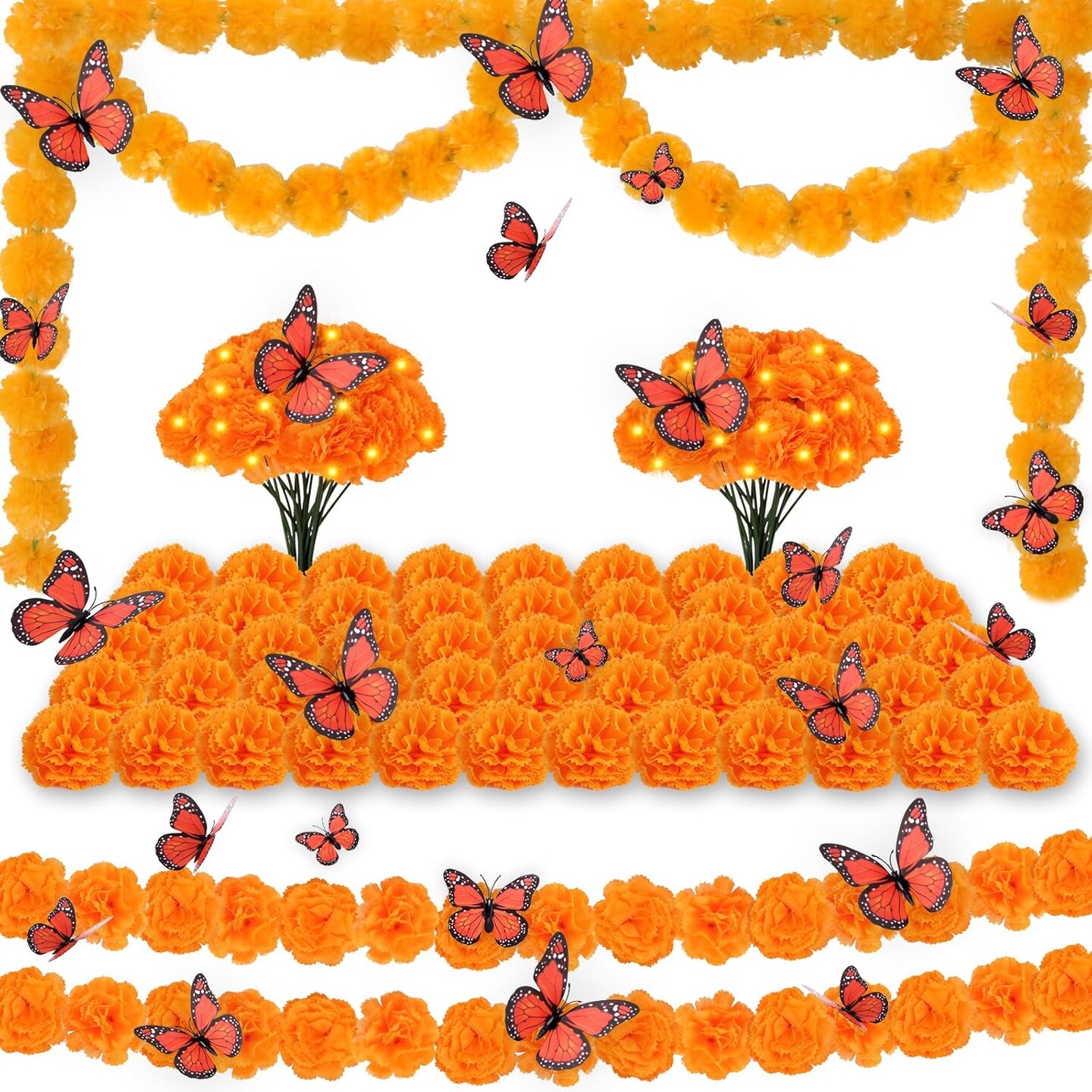 66pcs Day of The Dead Decorations Set