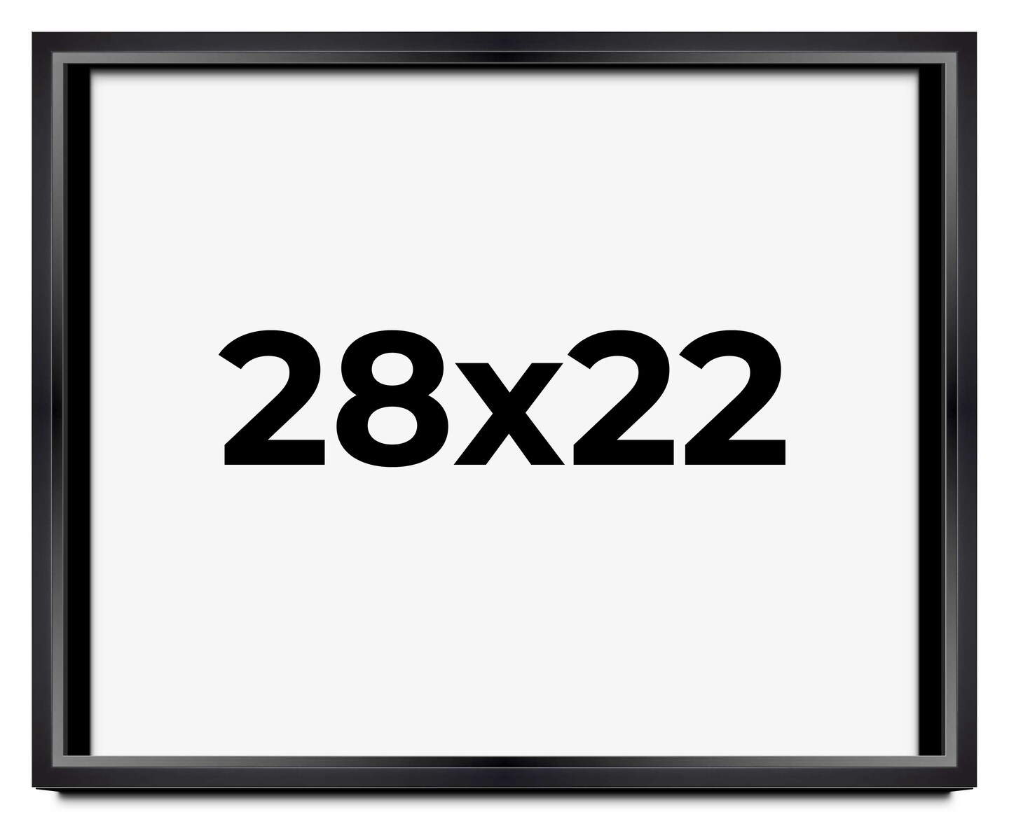 28x22 Minimalist Shadow Box Black Picture Frame - UV Acrylic, Backing, Hanging Hardware