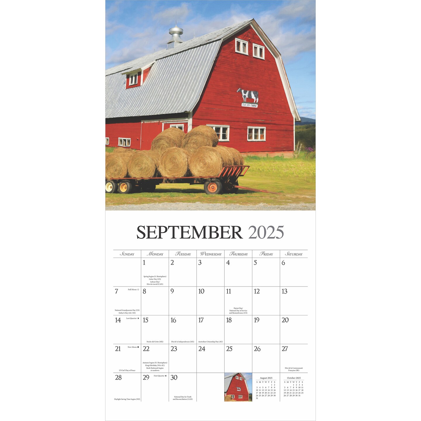 Beckoning Barns | 2025 12 x 24 Inch Monthly Square Wall Calendar | Featuring the Artwork of Lori Deiter | Plastic-Free | Hopper Studios | Rural Country Art