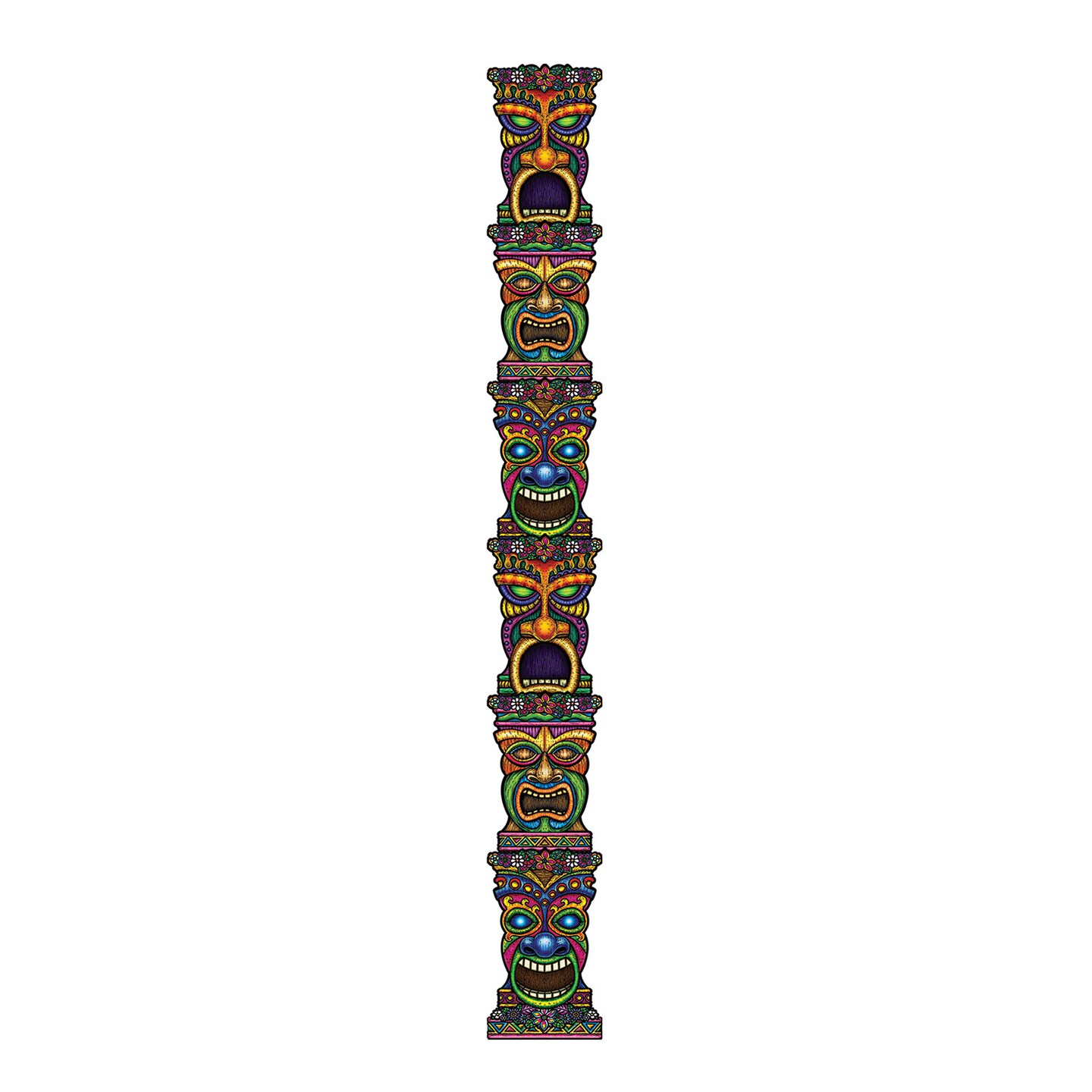 Beistle 7Feet Jointed Tiki Totem Pole - 12 Pack