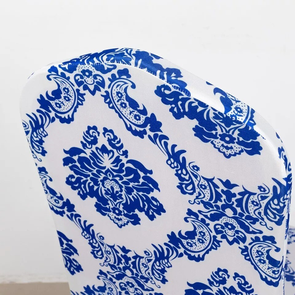 Royal Blue Damask Spandex Banquet CHAIR COVERS Wedding Supplies Event Home