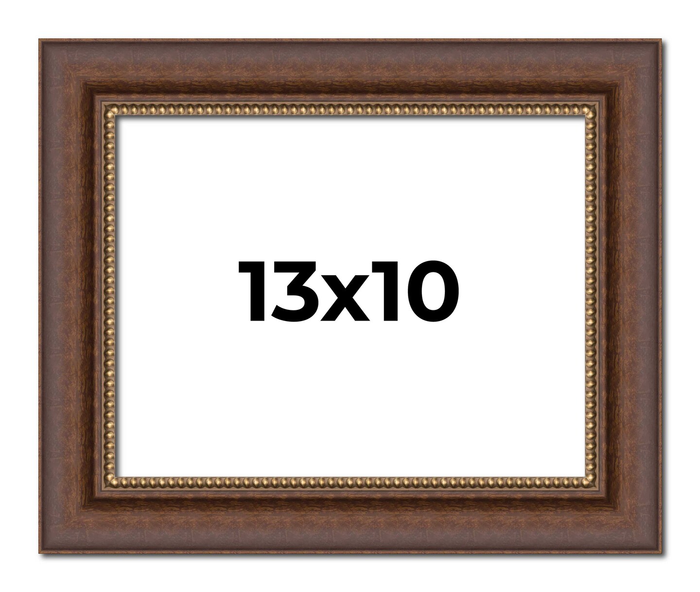 10x13 Traditional Picture Frame with UV-Resistant Acrylic &#x26; Acid Free Backing, Available in 3 Finishes - Black, Brown, Gold