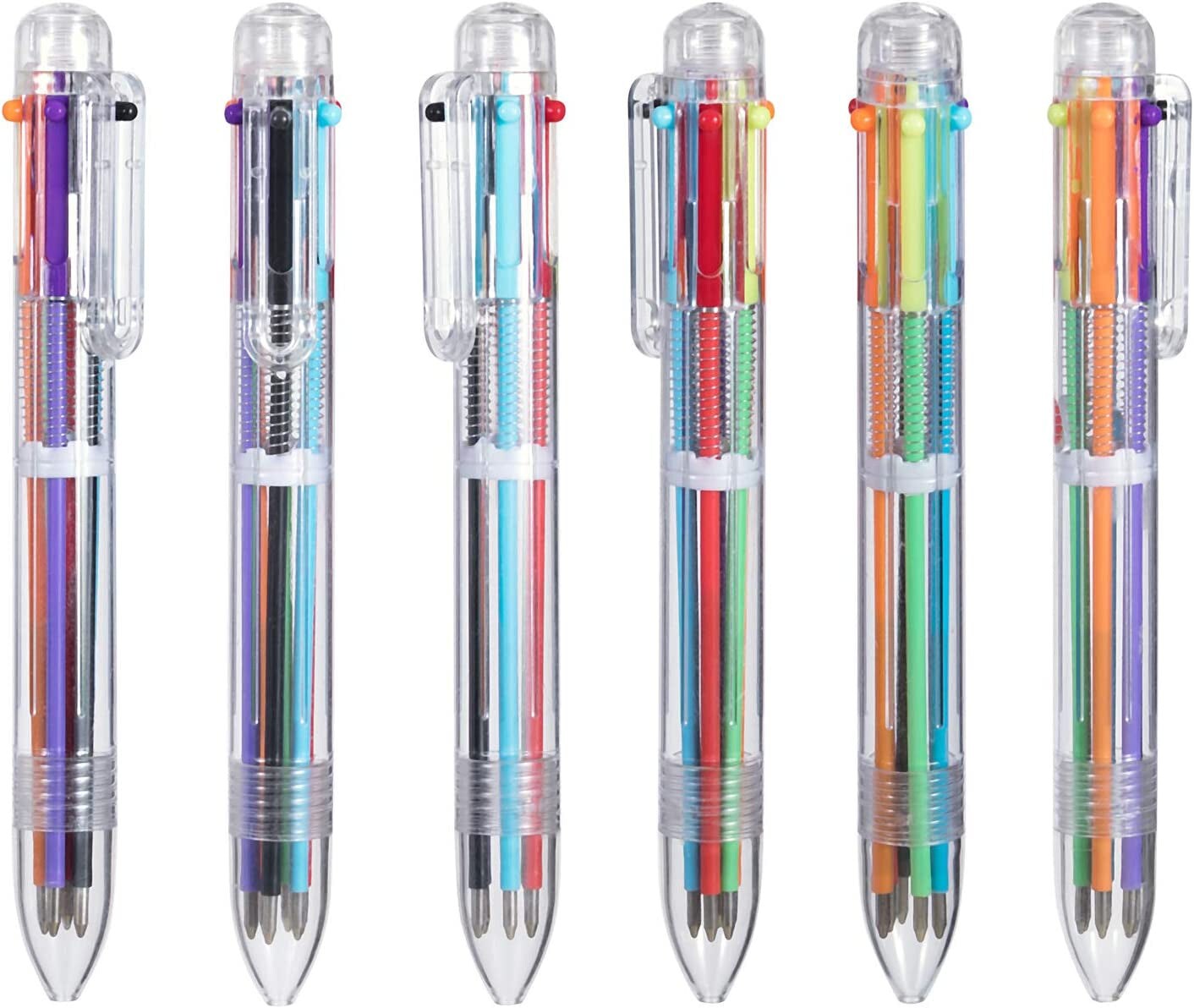 22 Pack 0.5Mm 6-In-1 Multicolor Ballpoint Pen,6-Color Retractable Ballpoint Pens for Office School Supplies Students Children Gift,Kids Party Favors
