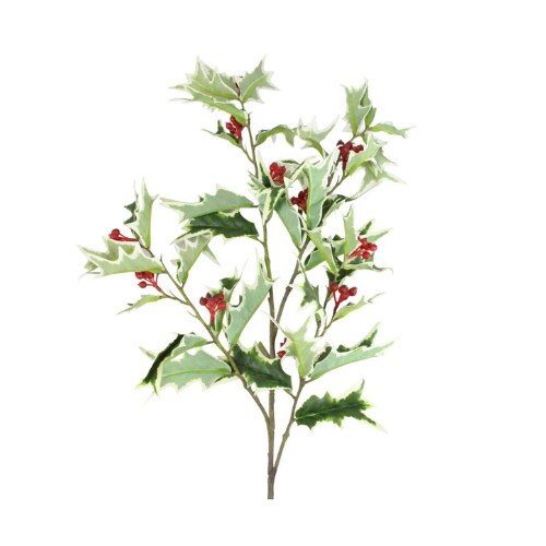 37&#x22; Artificial Plastic Holly Berry Leaf Spray &#x2013; Christmas Foliage Decor | TCT Crafts- XS0918
