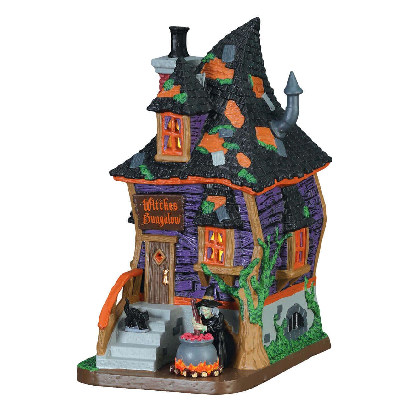 Lemax Spooky Town Halloween Village Witches Bungalow 8 Inch Building