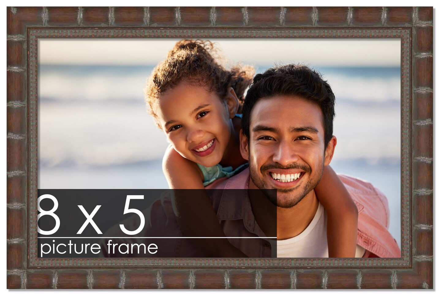 8x5 Modern Bamboo Picture Frame with UV-Resistant Acrylic & Acid Free Backing, Available in 5 Finishes - Gold, Silver, Brown, Black, and Natural