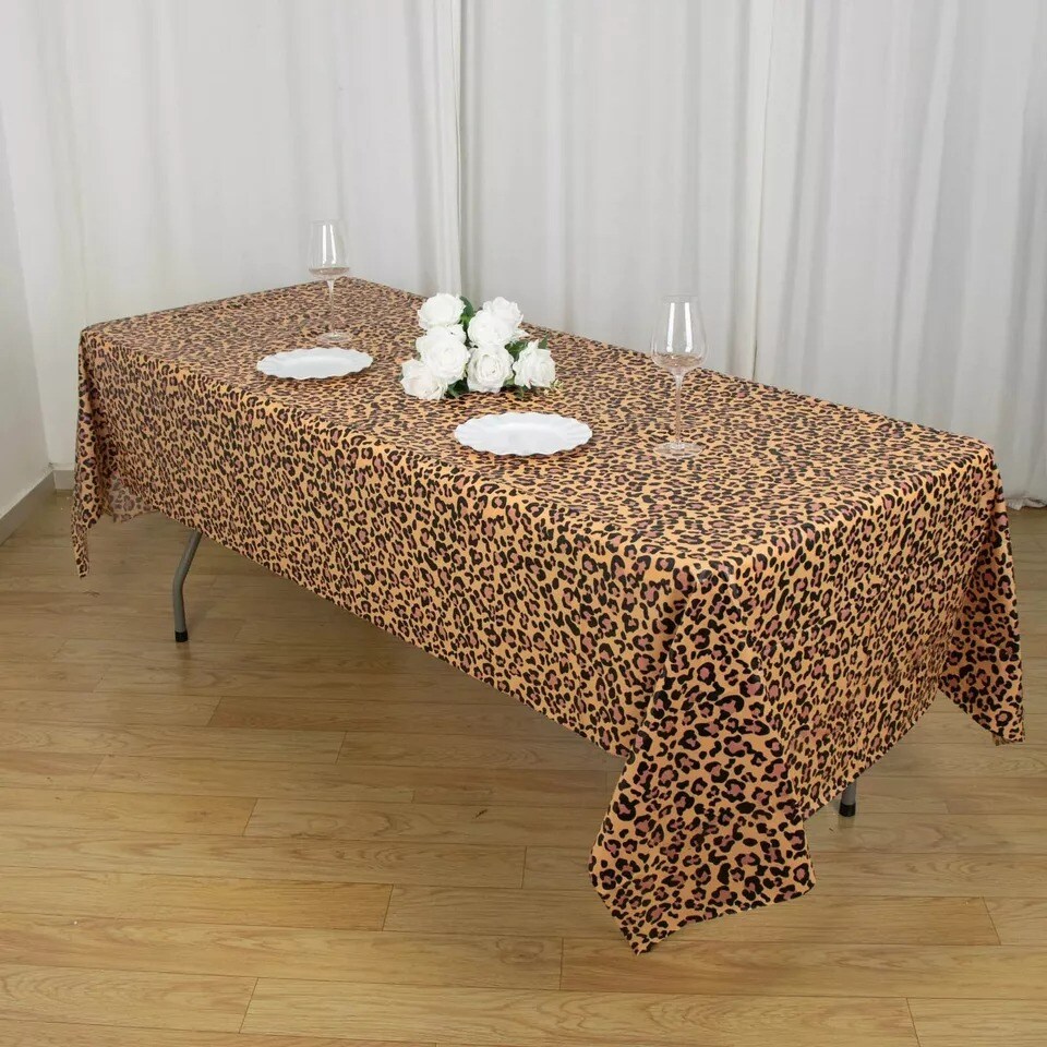 5 Assorted 54&#x22; x 108&#x22; Plastic Tablecloths Animal Safari Designs Party Events
