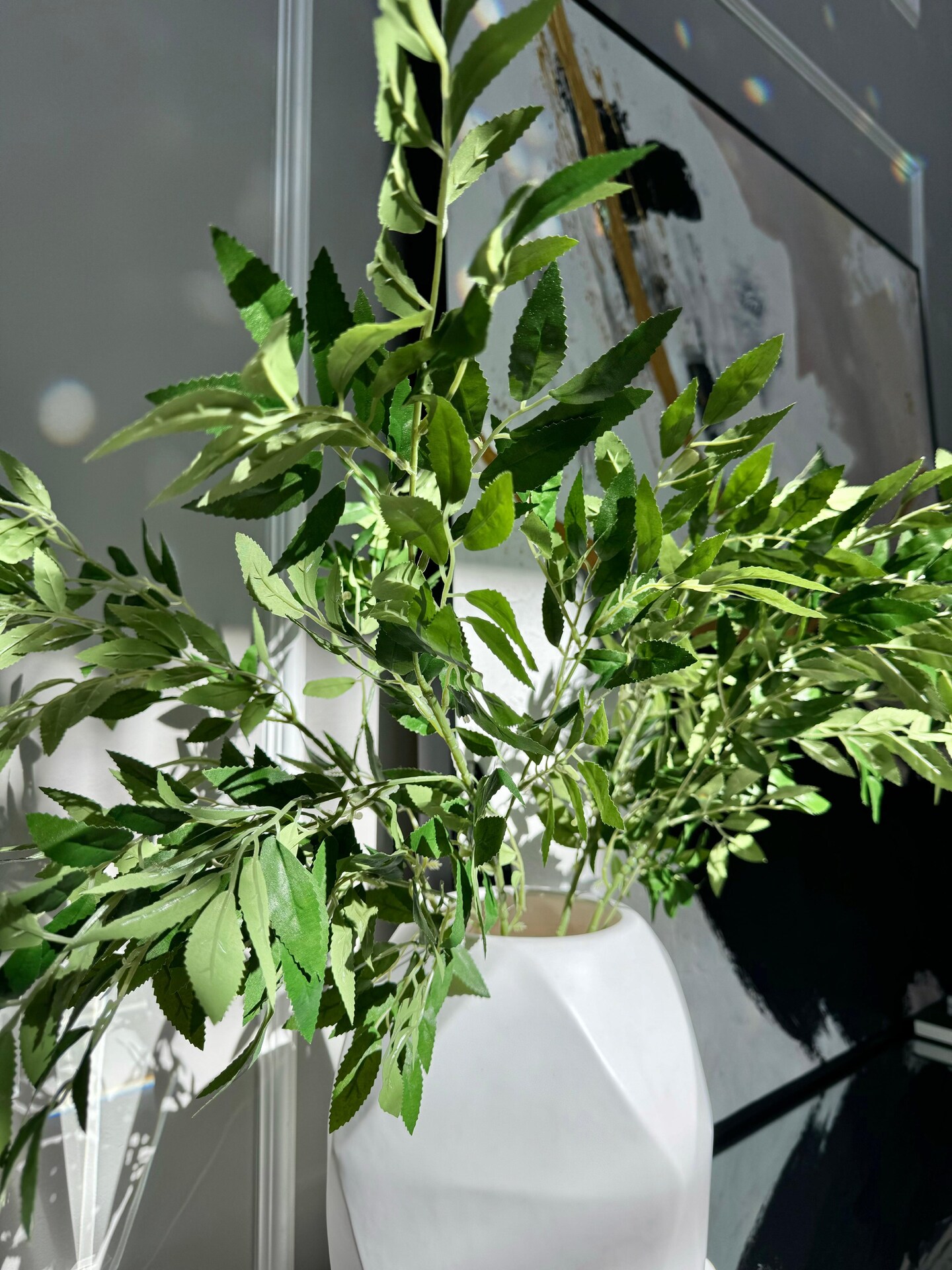 Azore Faux Natural Green Silk Stem Leaf Branches