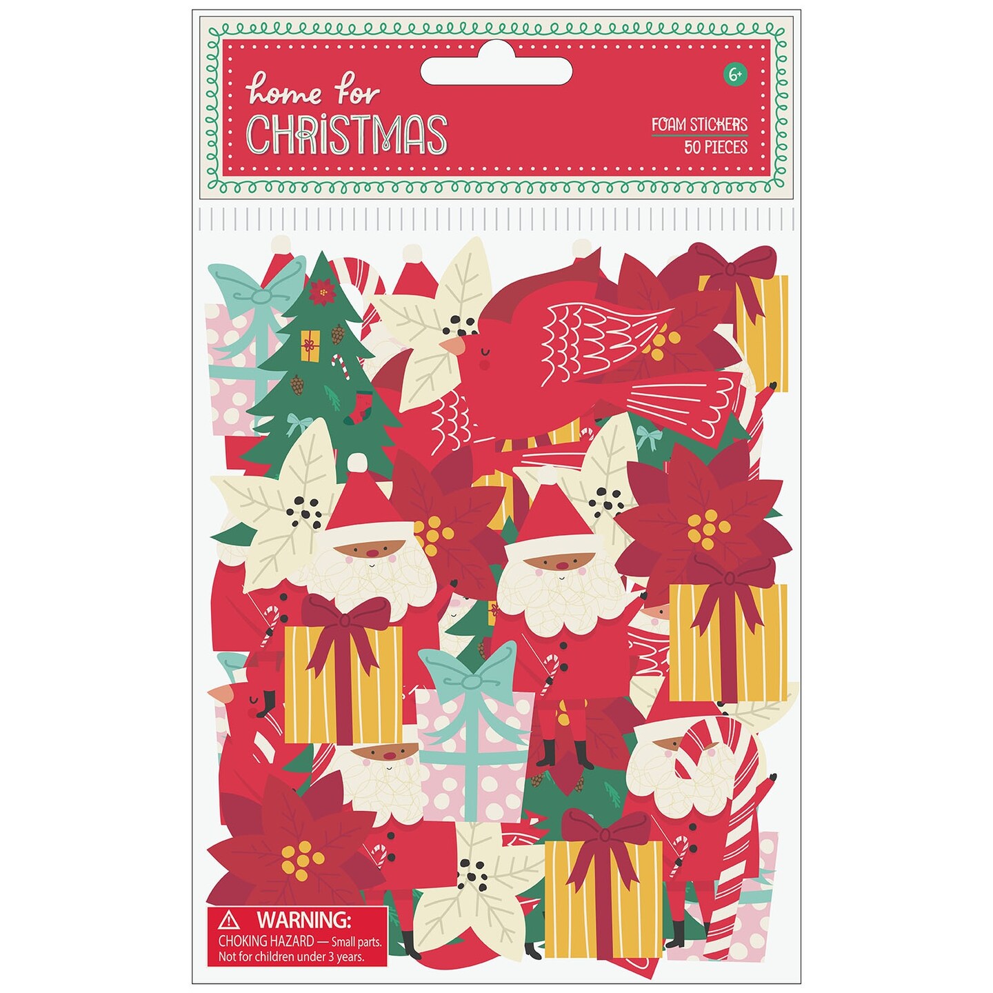 AC Home For Christmas Foam Stickers-Santa