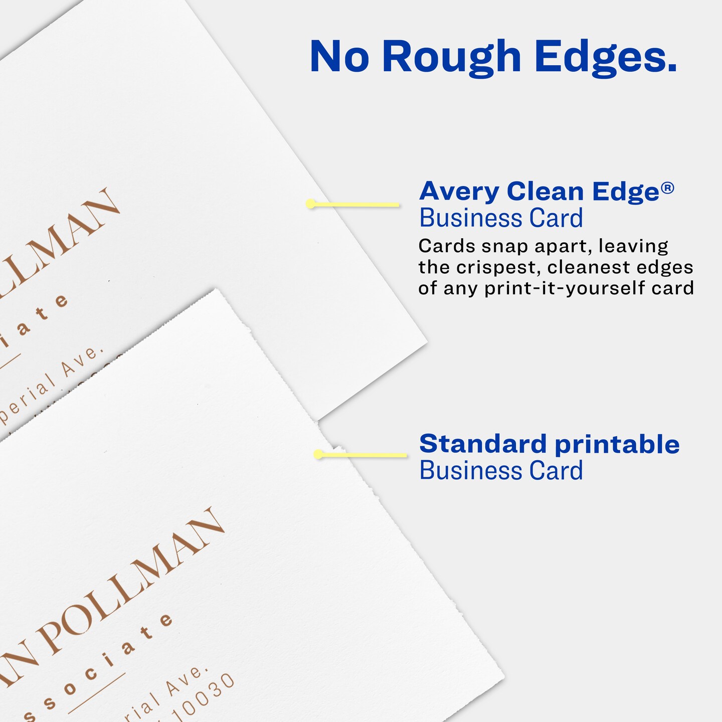 Avery Clean Edge Printable Business Cards with Sure Feed Technology, 2&#x22; x 3.5&#x22;, White, 120 Blank Cards for Inkjet Printers (28877)