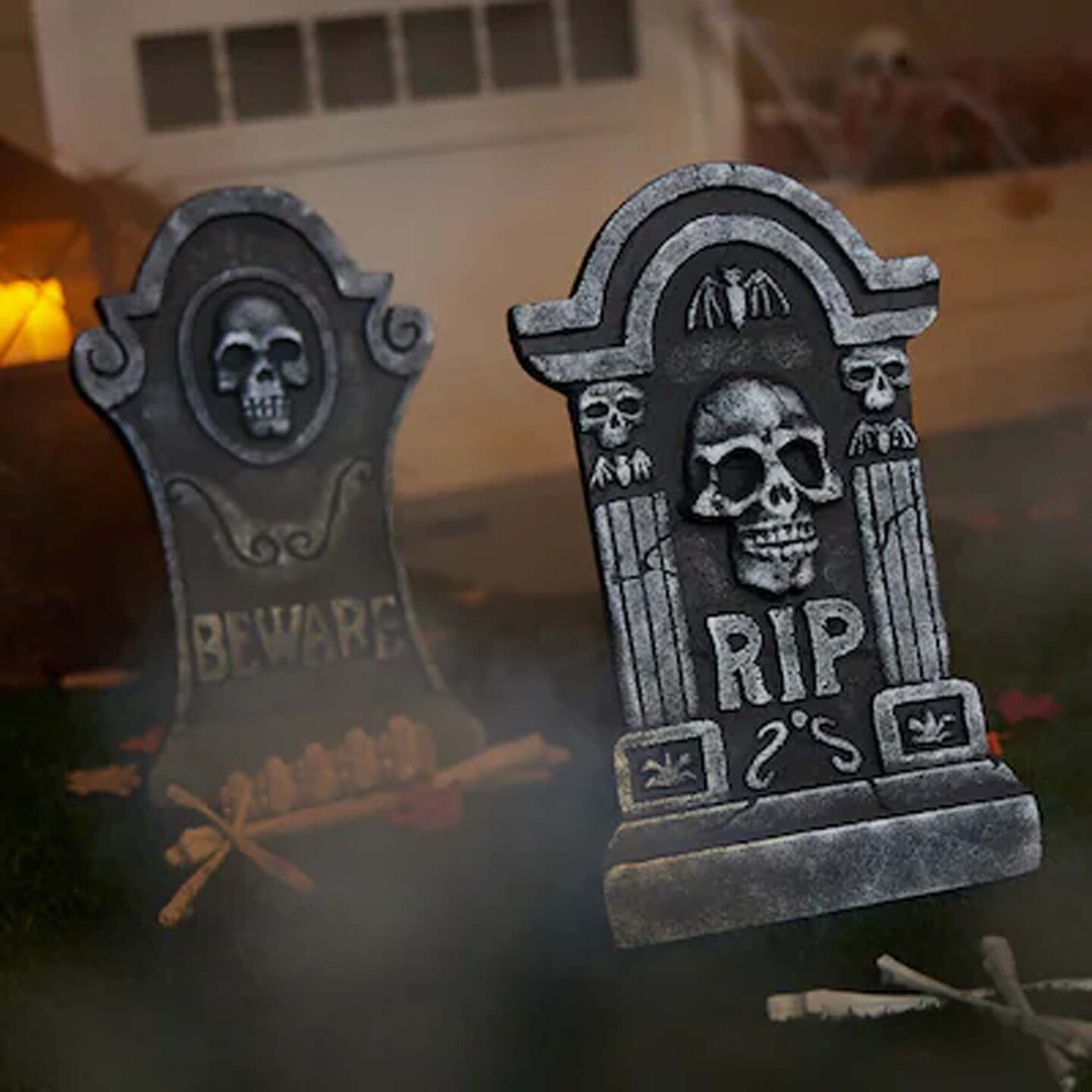 1.5 FT Haunted Beware RIP Yard Tombstones for Halloween