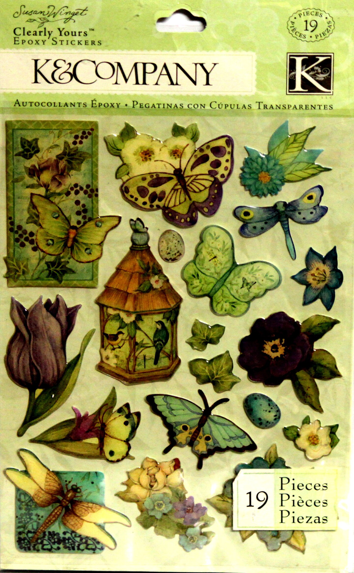 K &#x26; Company Susan Winget Botanical Icon Dimensional Clearly Yours Epoxy Stickers