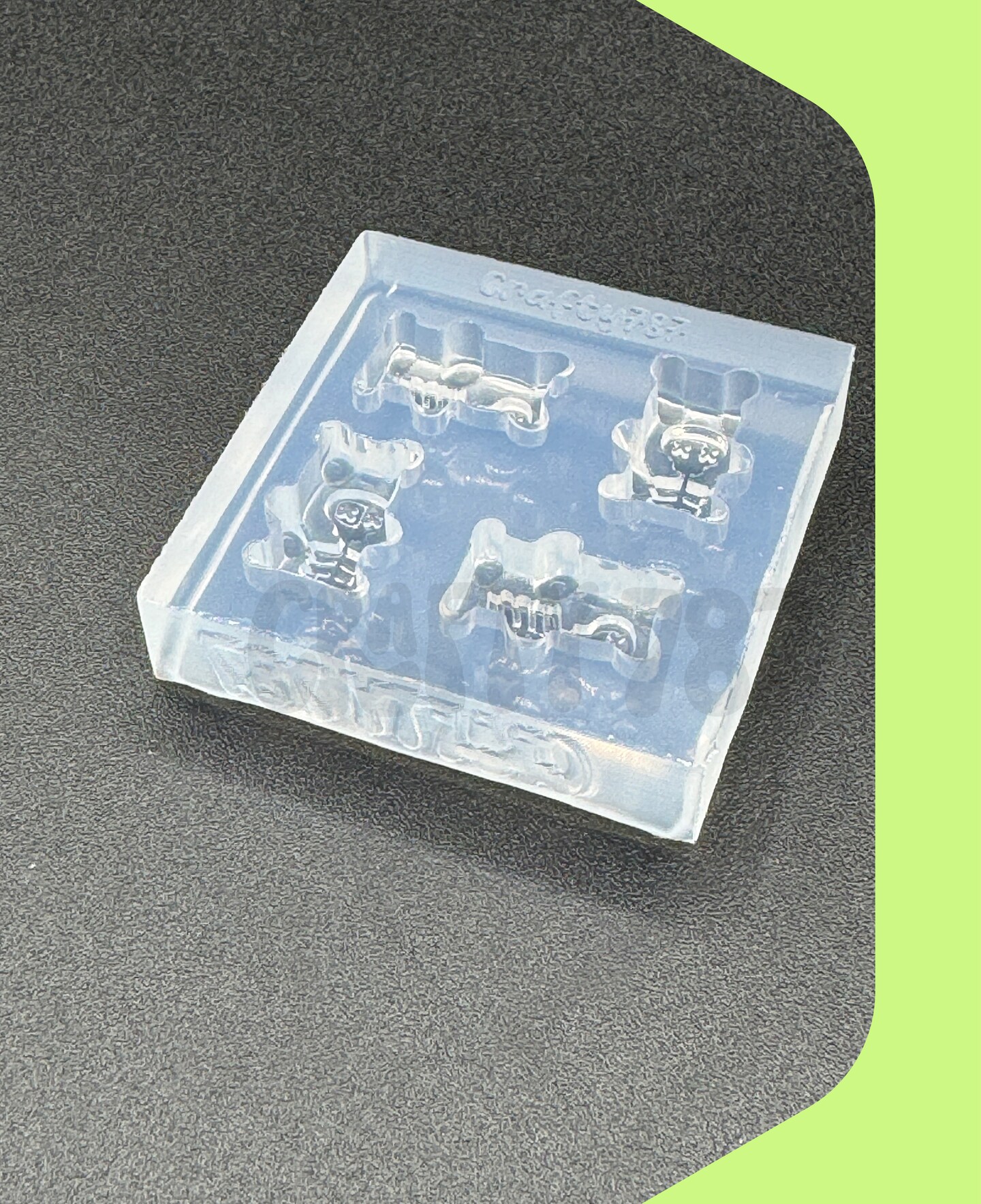 Skeleton Gummy Bear Silicone Mold, Halloween Earring Silicone Mold (D15)
