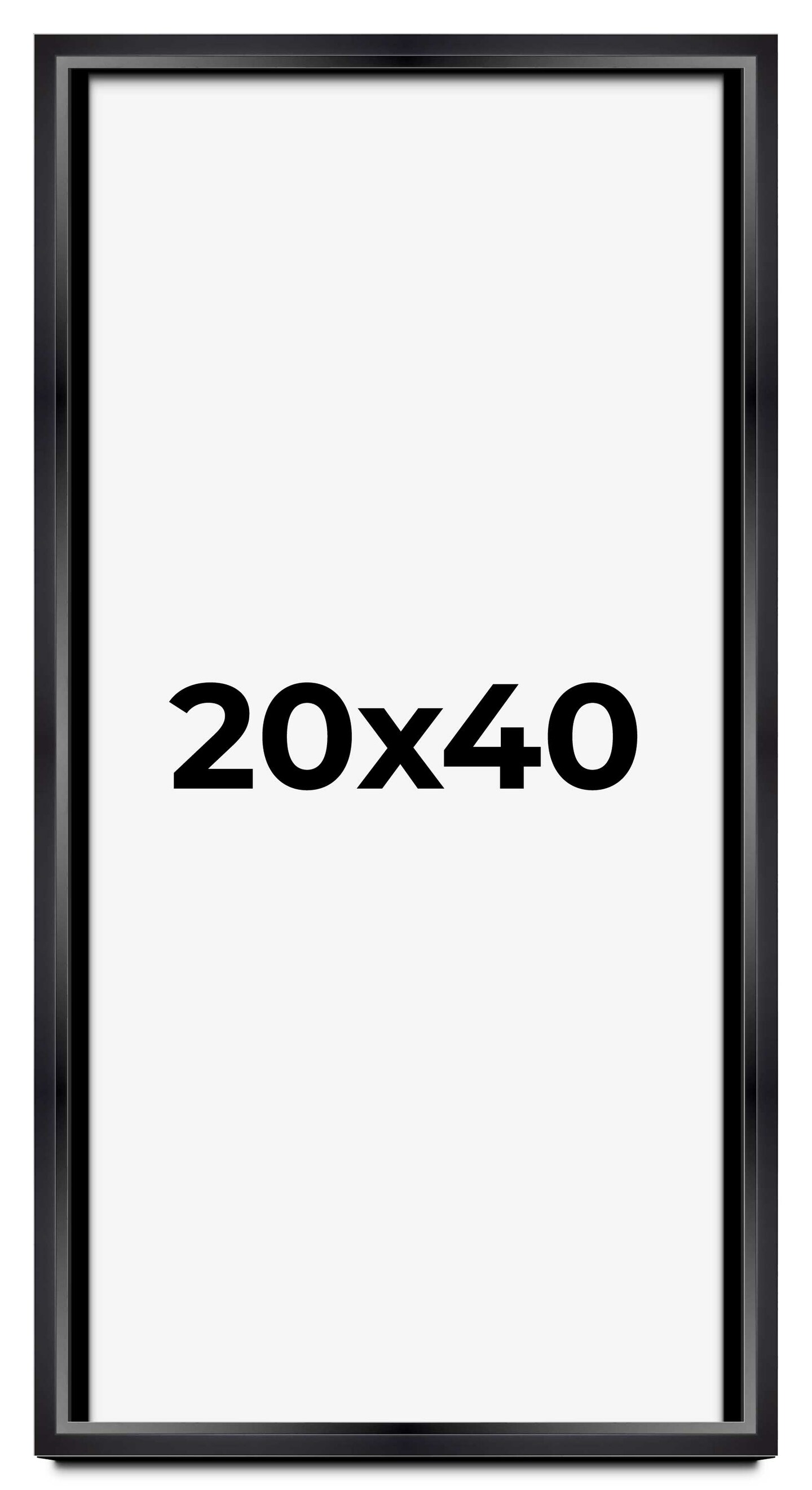 20x40 Minimalist Shadow Box Black Picture Frame - UV Acrylic, Backing, Hanging Hardware