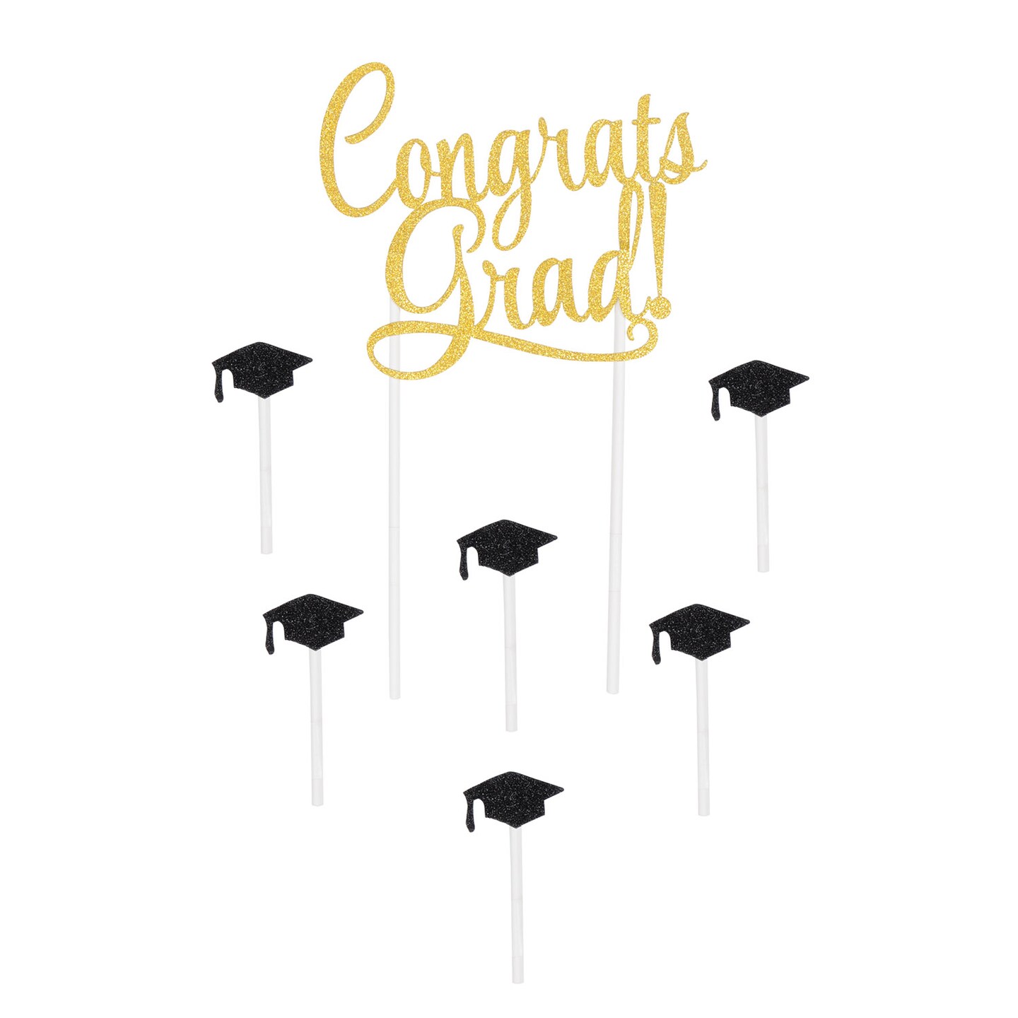 Beistle 5in. x 8&#xBD;in. Congrats Grad! Cake Topper - 12 Pack