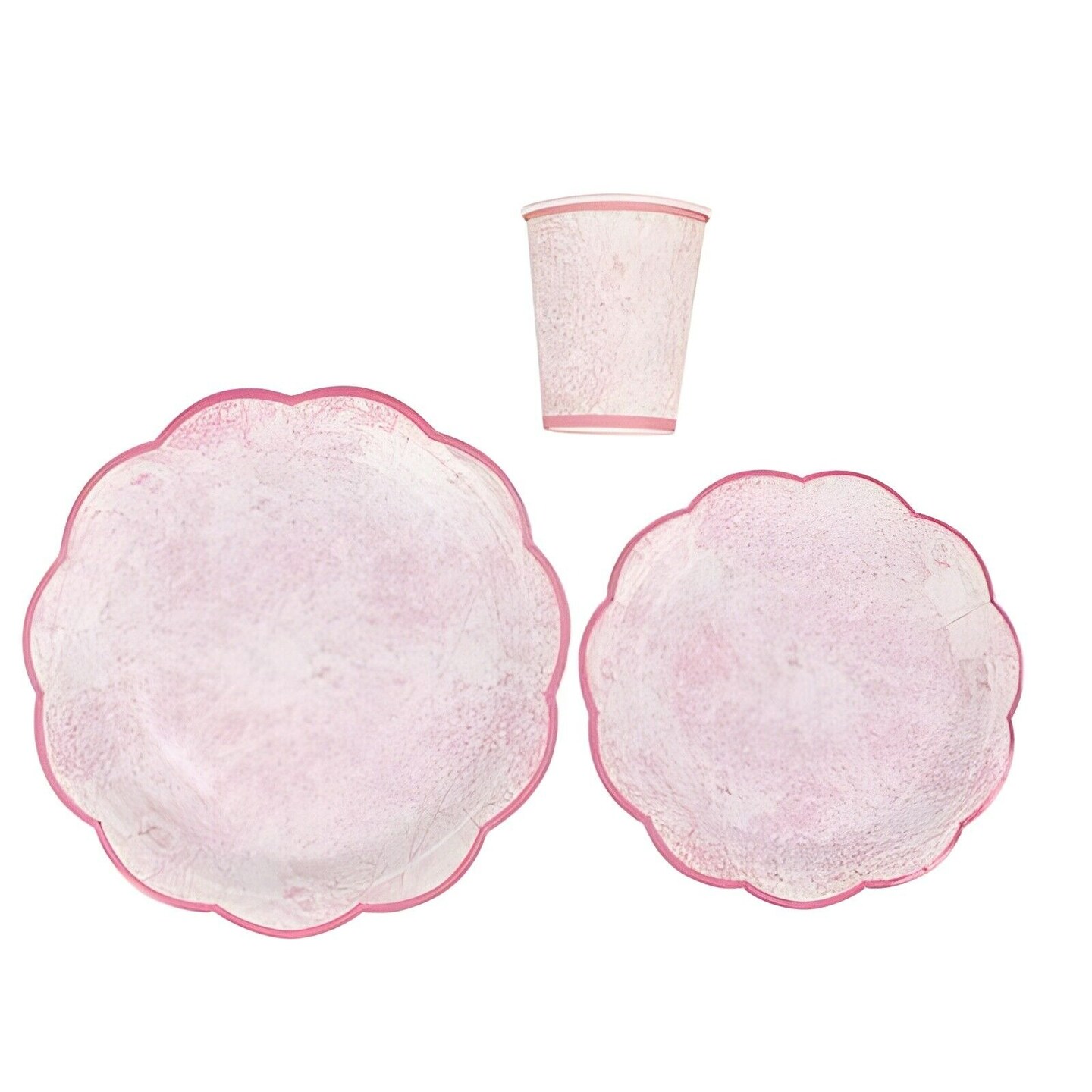 75 Pink White Vintage Floral Paper Plates Cups Party Event Tableware Decorations