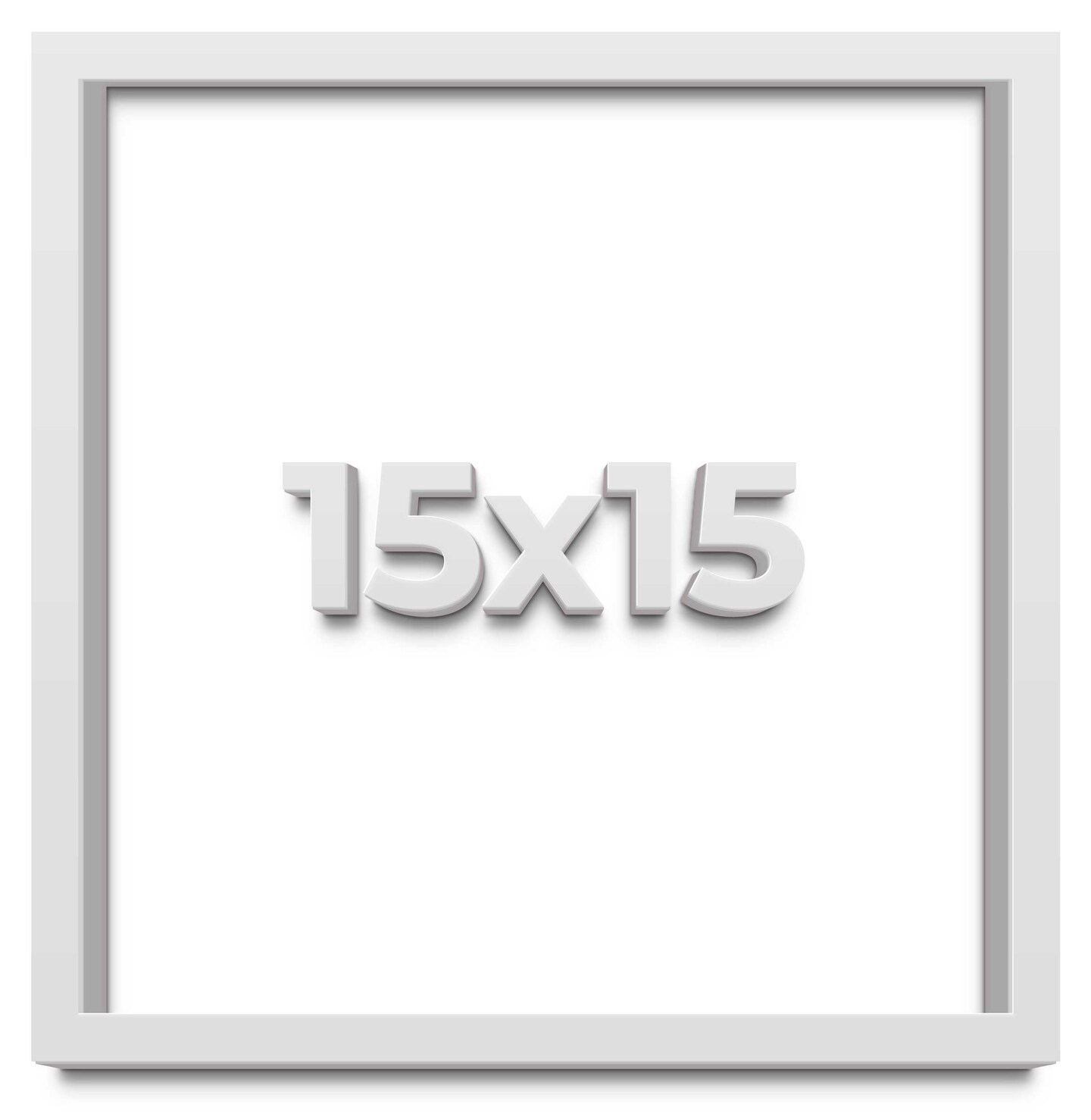 Square Shadow Box 1" Depth White Picture Frame - UV Acrylic, Backing, Hanging Hardware