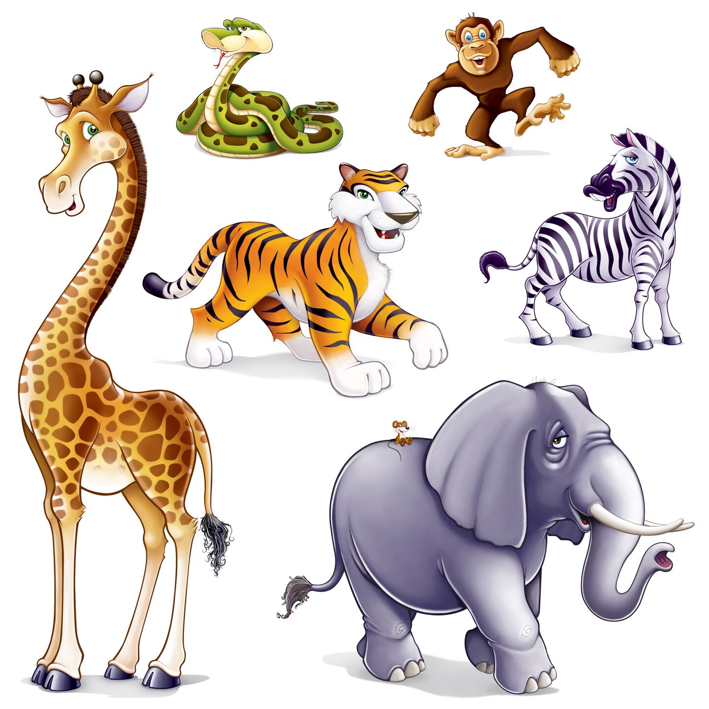 Beistle 17in.-5Feet 4in. Jungle Animal Props - 12 Pack